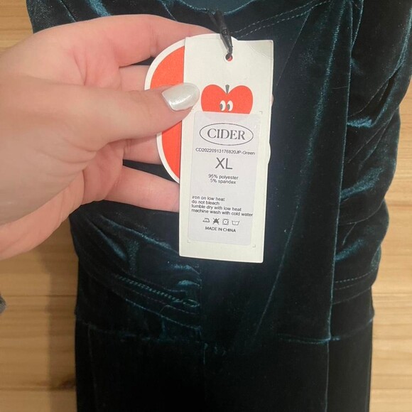 Cider Green Velvet Maxi Dress 7700 - Picture 8 of 8